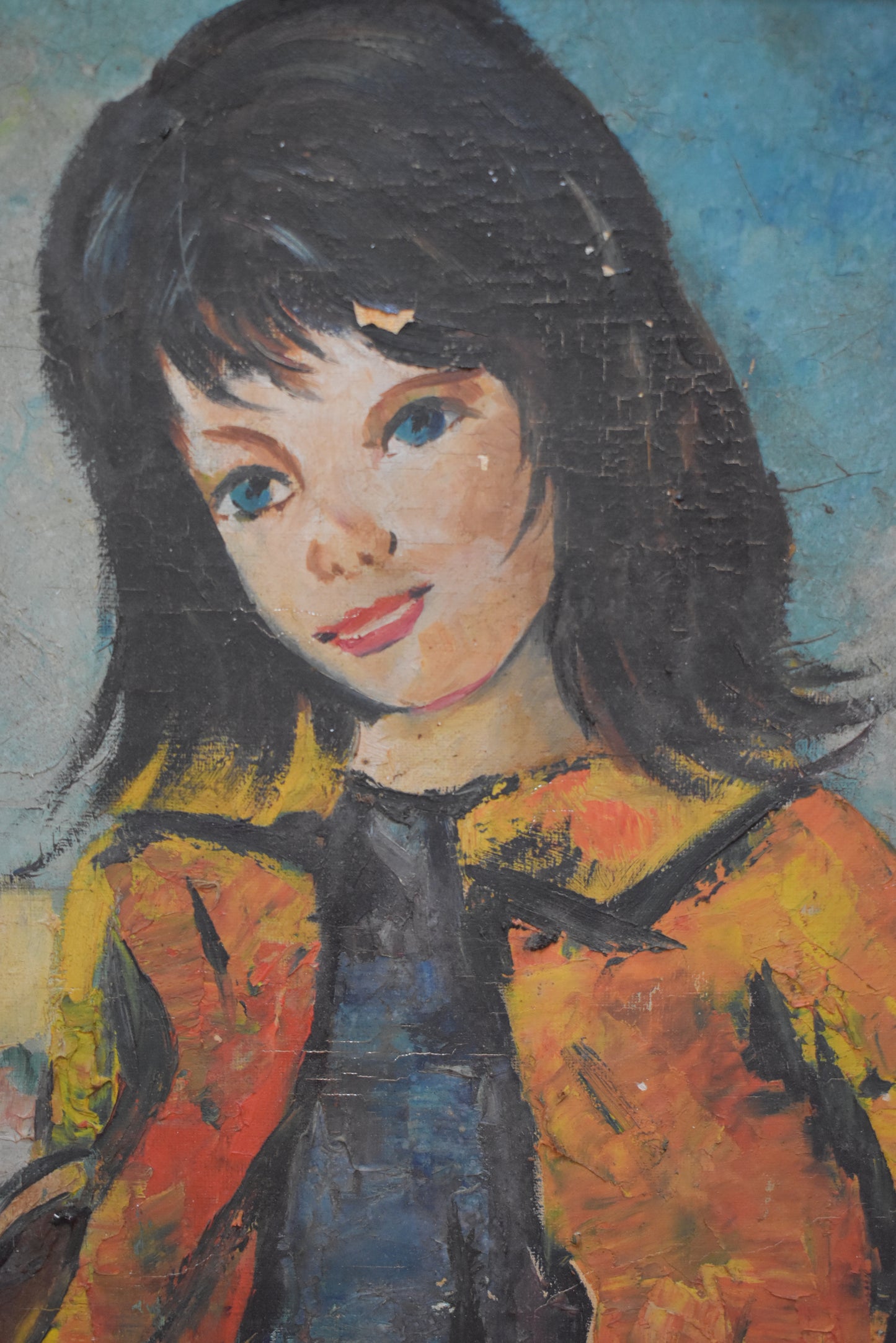 French Oil Painting of a Girl