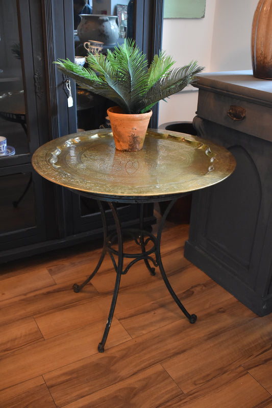 Cast Iron Brass Top French Table