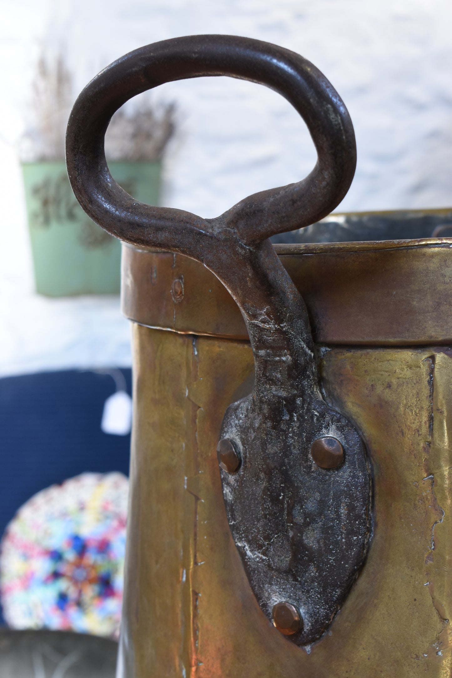Oversized French Copper & Wrought Iron Plant Pot