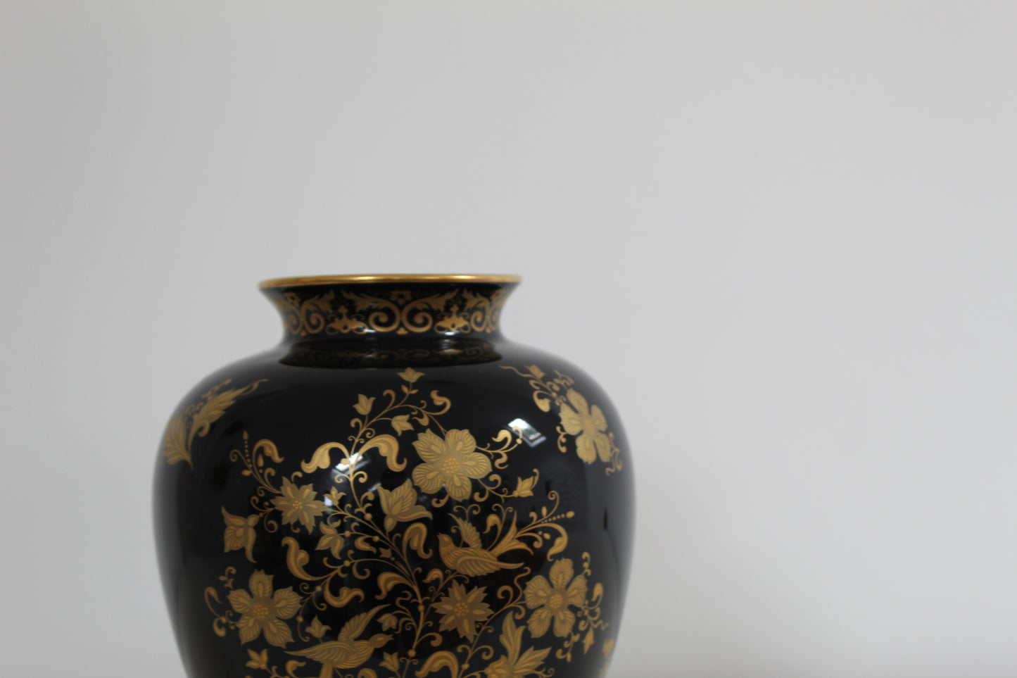 Vintage Black and Gold Vase