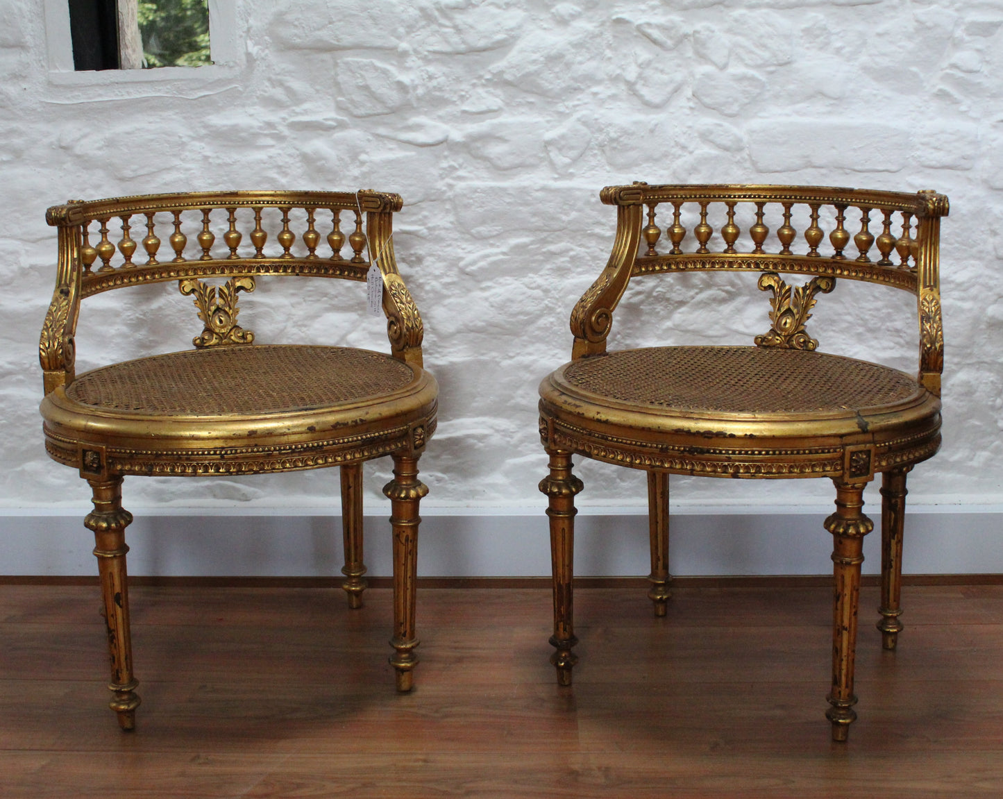 Pair of French Antique Gilt Chairs